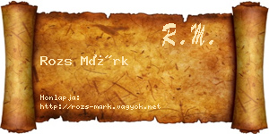 Rozs Márk névjegykártya