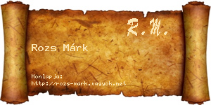 Rozs Márk névjegykártya